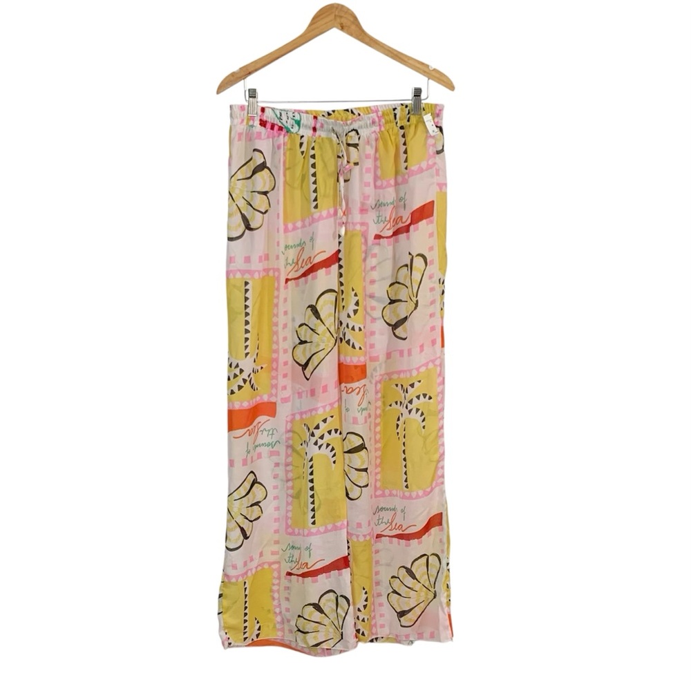 VIOLET SKY  Vibrant Graphic 2 Piece Beach Cover Up Lounge Set Sz XL - Picture 3 of 12